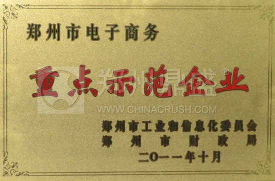 鄭州鼎盛獲2010年度電子商務(wù)示范企業(yè)